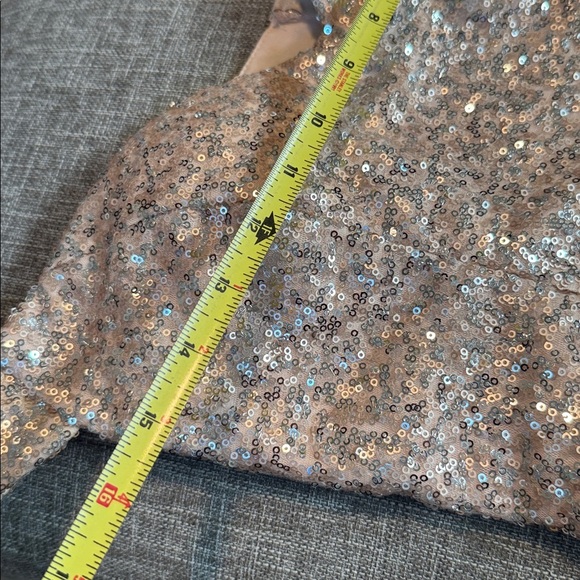 Emerald Sundae women’s Gold/pink sequined off shoulders formal dress size 11 - Picture 5 of 12